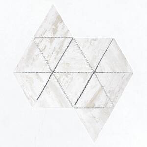White Birch Wood Triangle Mosaic 4 in. x 4.5 in. Matte Glass Decorative Wall Tile (10 sq. ft./Case)