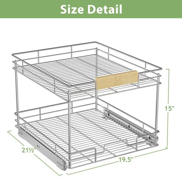421421 Single Tier - Slide Out Wood Cabinet Organizer 14 Wide x