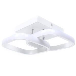 7.87 in. 1-Light White Modern Square Elegant Semi-Flush Mount LED Ceiling Light