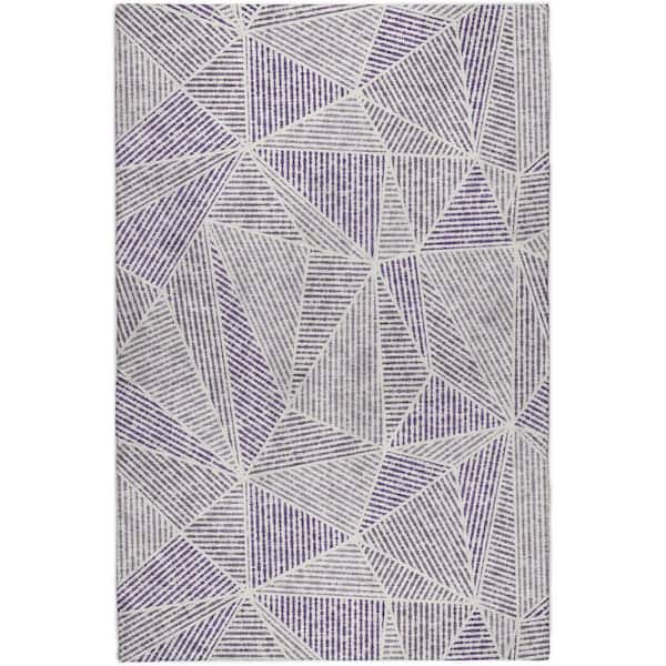Dream Shag Premium Machine Washable Abstract ADS618 Purple 9 ft. x 12 ft. Area Rug