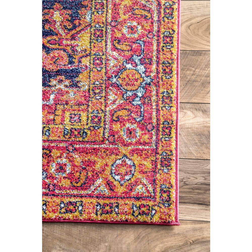 Vonda Pink Persian Medallion 5' x 7' Synthetic Rug