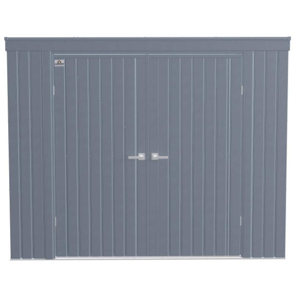 Elite 8 ft. x 4 ft. Anthracite Galvanized Steel Storage Shed