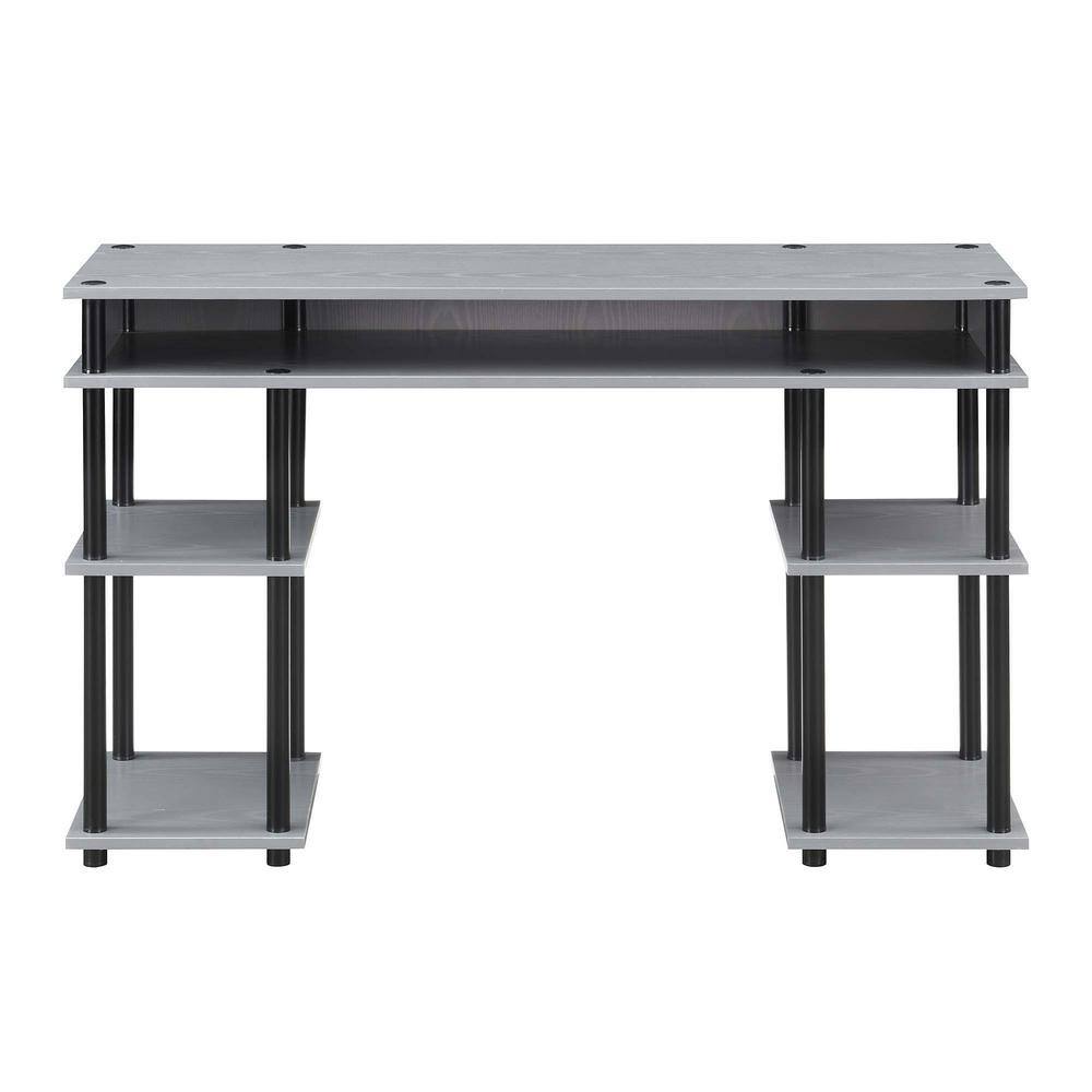 Modern Gray & Black No-Tools 48" Student Desk with Storage