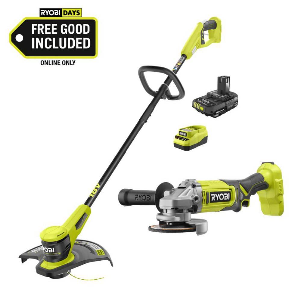 RYOBI ONE+ 18V 13 in. Cordless Battery String Trimmer with 2.0 Ah