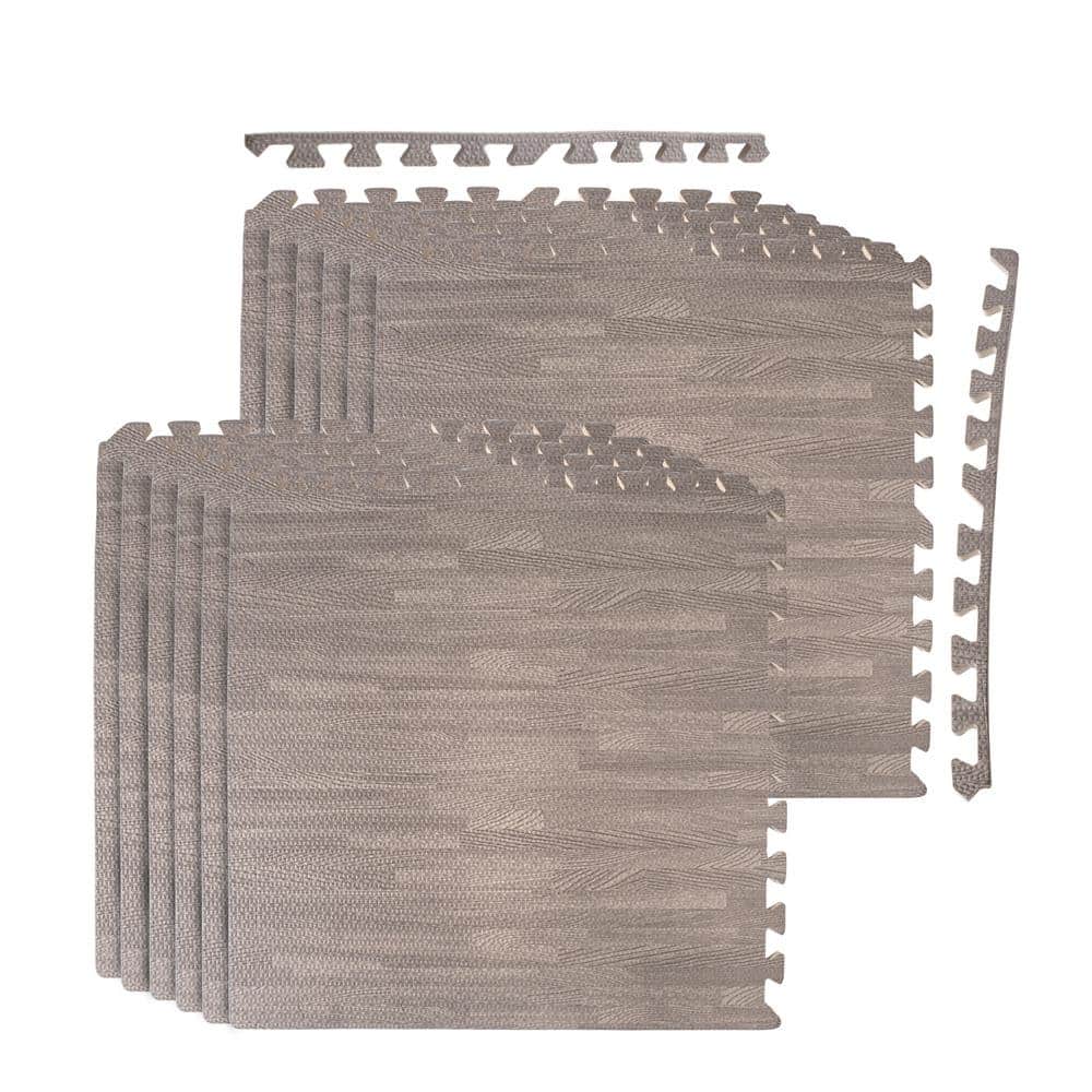 24 in. x 24 in. x 0.47 in. Gray Wood Grain EVA Interlocking Gym/Excercise Rubber Tile (12-Pack), (48 sq. ft.) price history on PriceWatchPro