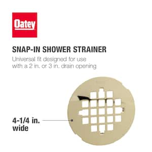 4-1/4 in. Round Snap-In Polished Brass Shower Drain Cover
