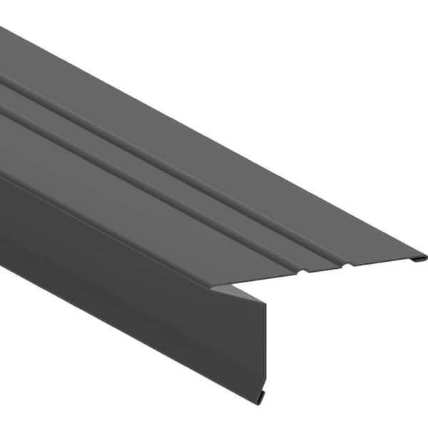 Gibraltar Building Products 2-7/8 in. x 3/4 in. x 10 ft. Galvanized Steel Eave Drip Flashing in Black