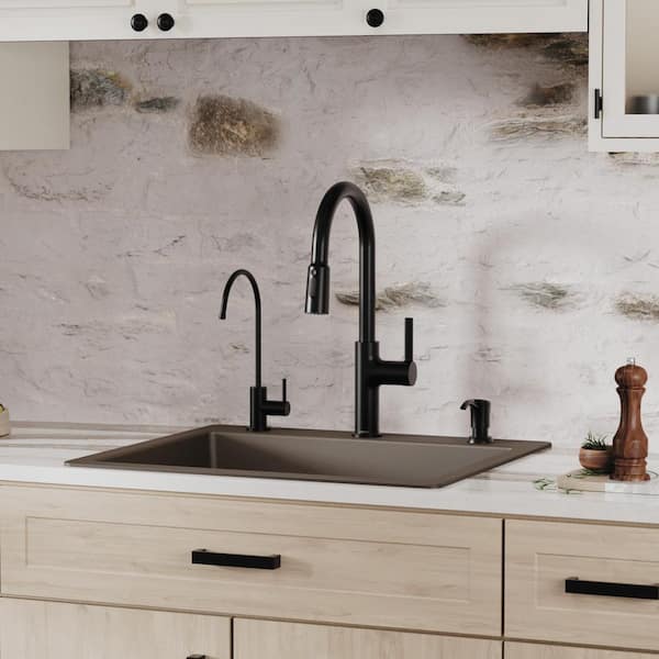 Karran QT-820 Quartz/Granite 25 in. Single Bowl Drop-In Kitchen