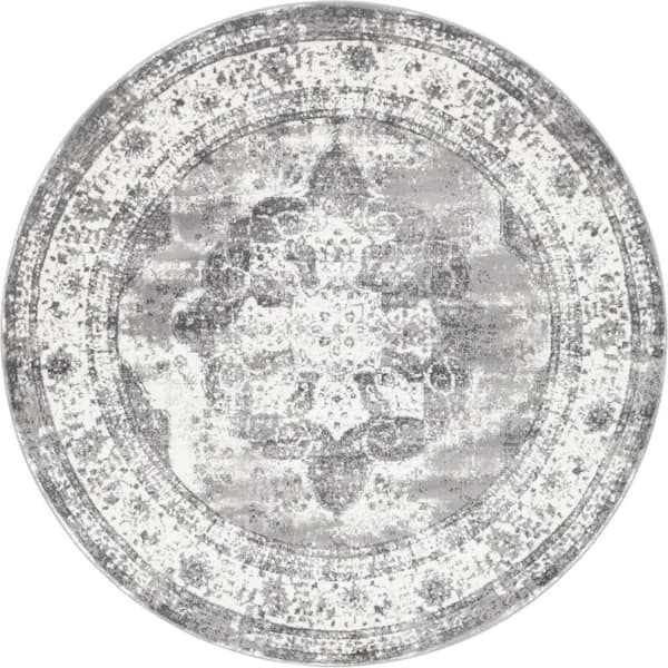 Unique Loom Sofia Salle Garnier Gray 7 ft. x 7 ft. Area Rug
