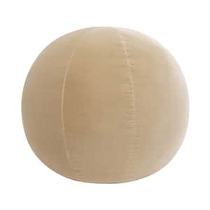 Luna 12 in. Round Sphere Accent Ball Throw Pillow, Fawn Brown Performance Velvet