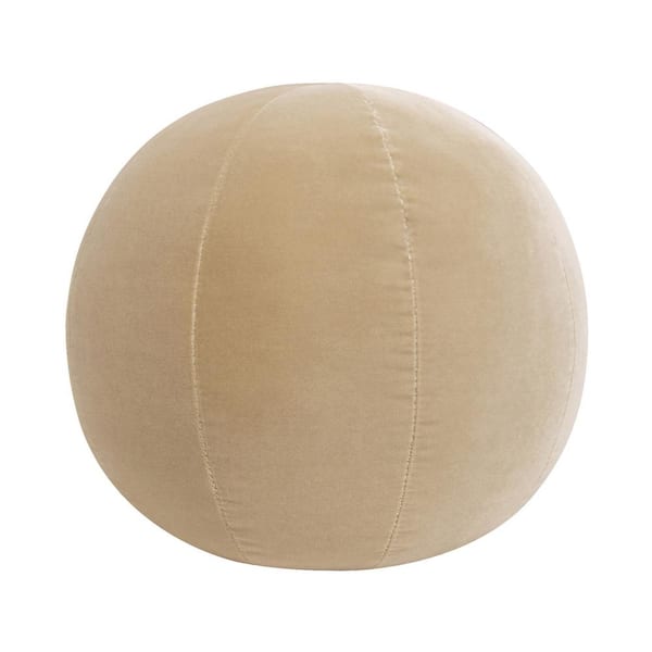 Jennifer Taylor Luna 12 in. Round Sphere Accent Ball Throw Pillow Fawn Brown Performance Velvet