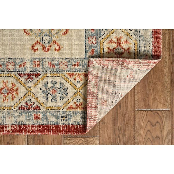 Puissant Zero Koble Ivory and Rust 2 ft. x 3 ft. Area rug
