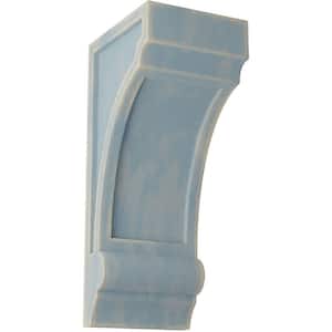 4 in. x 10 in. x 5 in. Driftwood Blue Diane Recessed Wood Vintage Decor Corbel