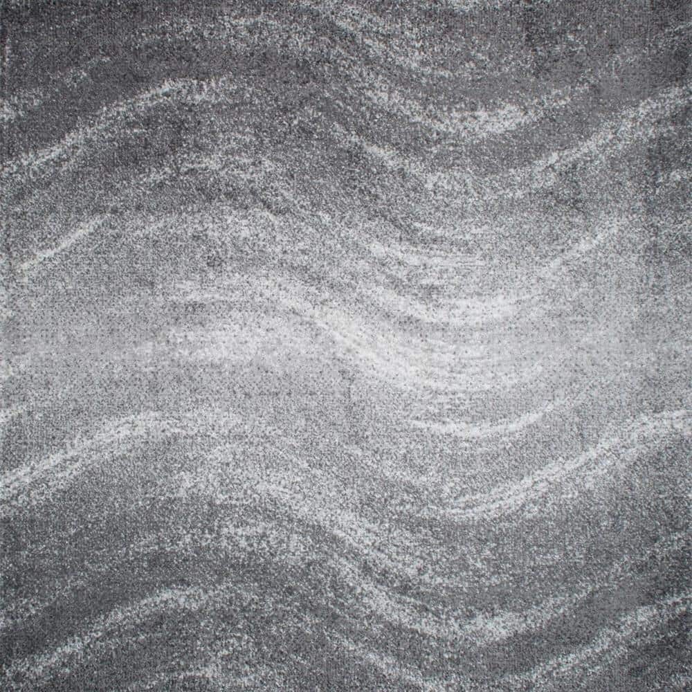 nuLOOM Julene Contemporary Ripples Gray 8 ft. Square Rug BDSM05AS808