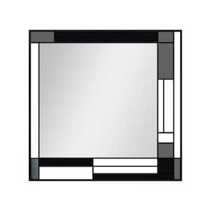 36 in. W x 36 in. H Rectangular Framed Wall Bathroom Vanity Mirror in Grey
