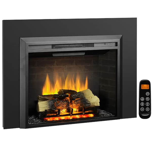 Carl 30 in. Electric Fireplace Insert with Trim Kit Fireplace Heater 750/1500-Watt, Fire Crackling Sound, Remote Control
