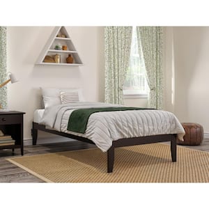Colorado 38-1/4 in. W Espresso Dark Brown Twin Extra Long Size Solid Wood Frame and USB Device Charger Platform Bed
