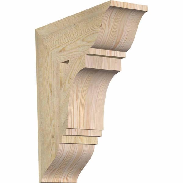 Ekena Millwork 6 in. x 22 in. x 18 in. Douglas Fir Imperial Traditional Rough Sawn Bracket