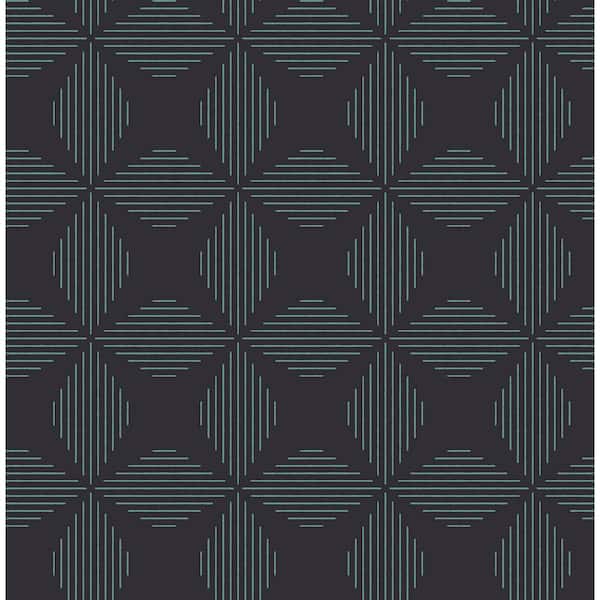 A-Street Prints Telestar Navy Geometric Paper Strippable Roll (Covers 56.4 sq. ft.)