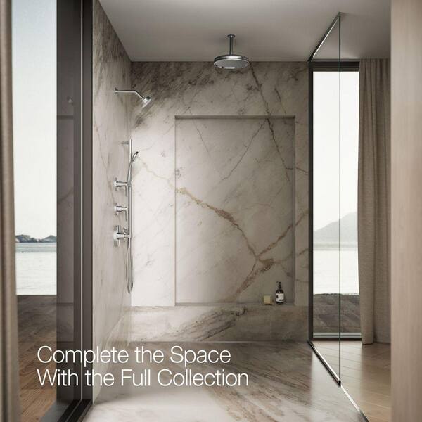 KOHLER Awaken G90 1-Spray Patterns with 2.5 GPM 3.5 in. Wall Mount Fixed Showerhead in Polished Chrome