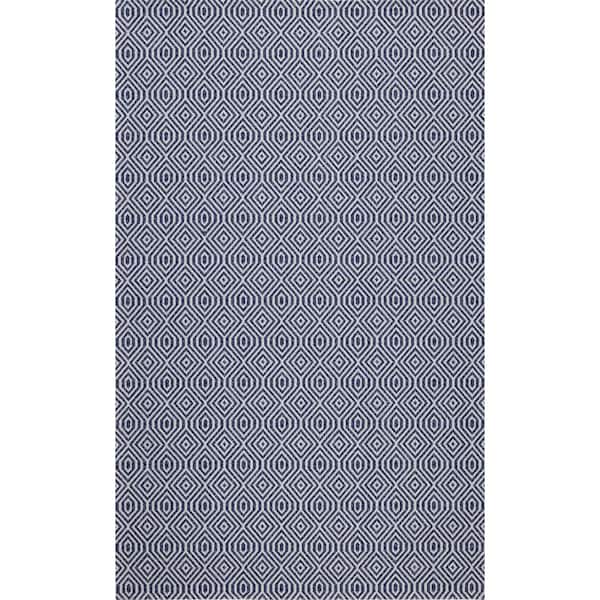Martha Stewart 5 ft. x 7 ft. Blue/Gray Monochrome Geometric Area Rug