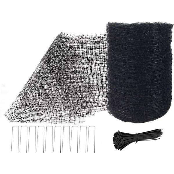 Outdoor Deer Fence Netting, 7 ft. x 100 ft. Black, for Garden Protection Against Birds and Animals