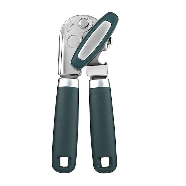 Manual Can Opener with Magnetic Lid Lifter, Smooth Cutting Blade, and Comfort Grip in Green