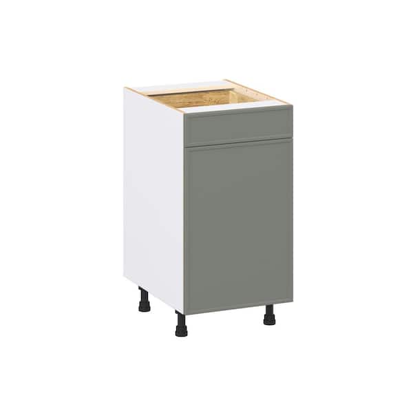 Fairview Moss Green Slim Shaker Assembled Base Kitchen Cabinet with a Pull Out (18 in. W x 34.5 in. H x 24 in. D)