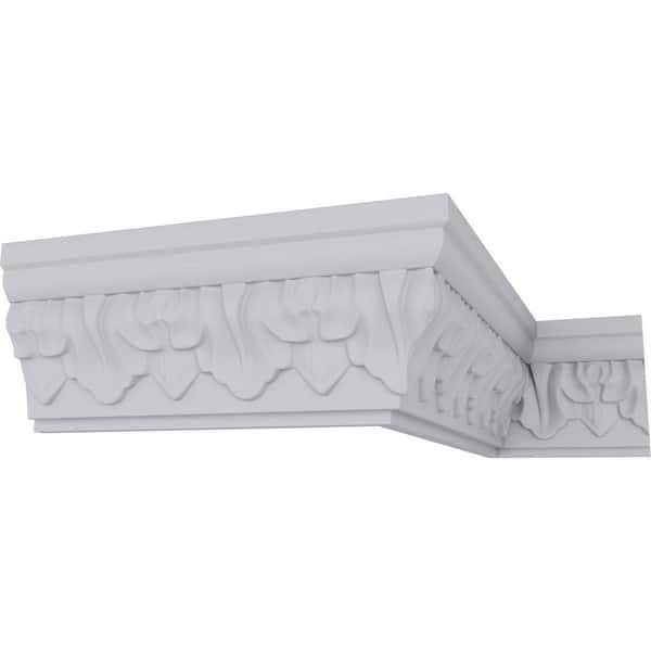 Ekena Millwork SAMPLE - 1-1/4 in. x 12 in. x 2-5/8 in. Polyurethane Ashur Leaf Crown Moulding