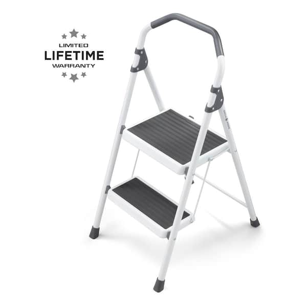 Gorilla Ladders 2-Step Steel Lightweight Step Stool Ladder 225 lbs. Load Capacity Type II Duty Rating