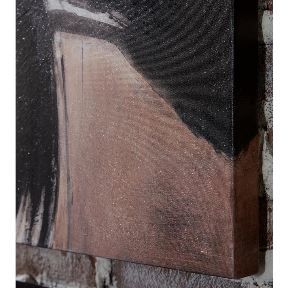 Large Abstract Black and Brown Canvas Wall Art