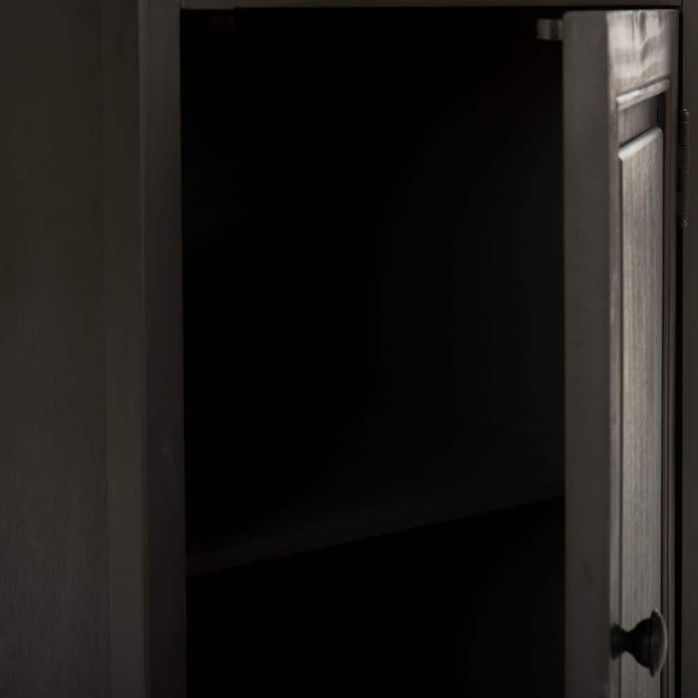 Transitional Grey Pine Freestanding Office Storage Cabinet