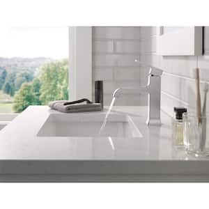 Velum Single Handle Single Hole Bathroom Faucet with Deckplate Included and Drain Kit Included in Chrome