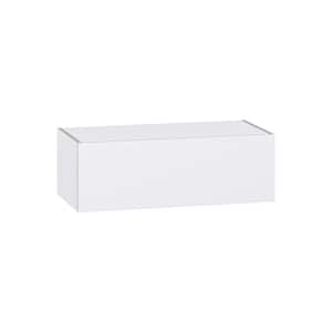 Fairhope Bright White Slab Assembled Wall Bridge Cab with Lift Up (30 in. W X 10 in. H X 14 in. D)