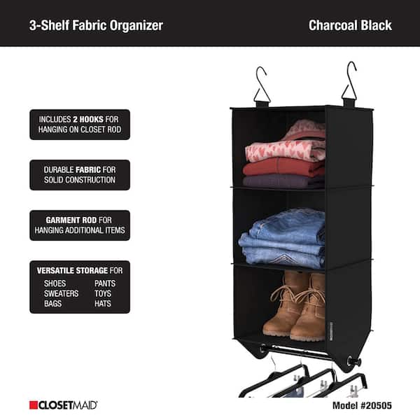 ClosetMaid 34.76 in. H Charcoal Black Fabric Hanging Closet