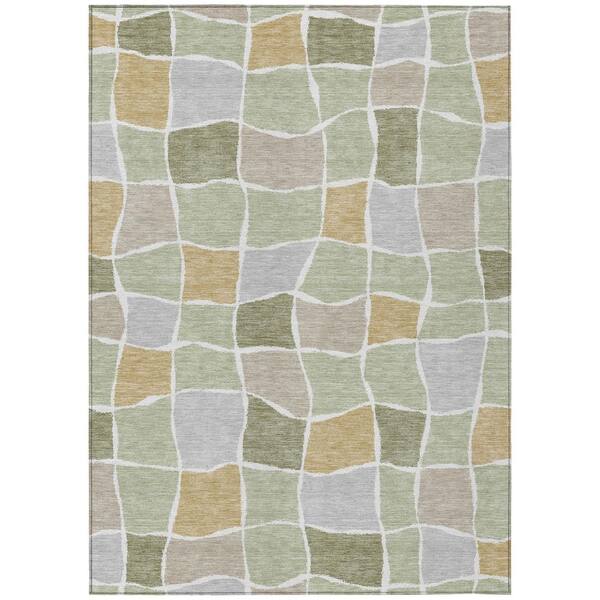 Chantille Machine Washable Indoor/Outdoor Abstract ACN2843 Celery 10 ft. x 14 ft. Area Rug