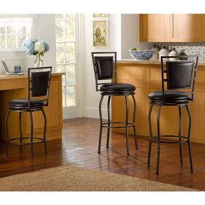 Townsend Adjustable Height Dark Brown Cushioned Bar Stool (Set of 3)