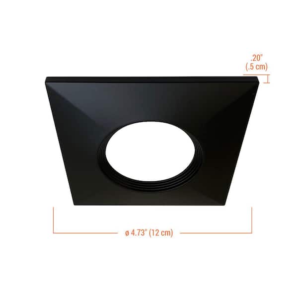 JBD 4 in. Square Baffle Designer Trim in Matte Black