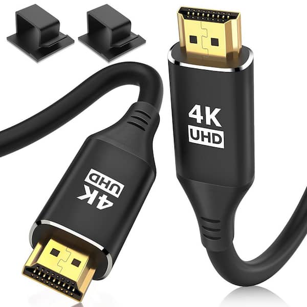 20 ft. Shielded 20 ft RG6 Shielded Gold Plated HDMI Cable Wire-Black 4K @ 60 Hz in-Wall CL3 Rated HDMI 2.0 Cord