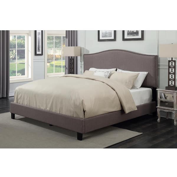 American Woodcrafters Barron Taupe King Upholstered Bed