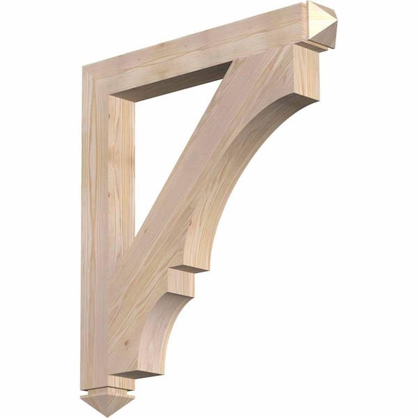 Ekena Millwork 3.5 in. x 34 in. x 30 in. Douglas Fir Balboa Arts and Crafts Smooth Bracket