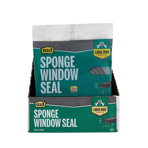 M-D Building Products 0.75 in. x 10 ft. Black Sponge Window Seal for ...