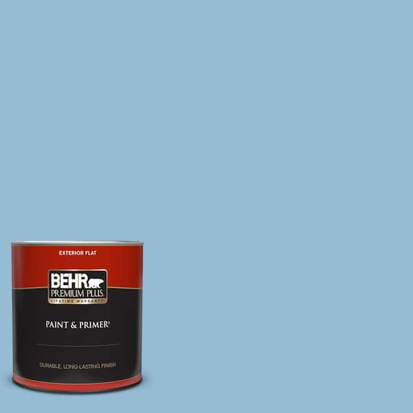 BEHR PREMIUM PLUS 1 qt. #M500-3 Blue Chalk color Flat Exterior