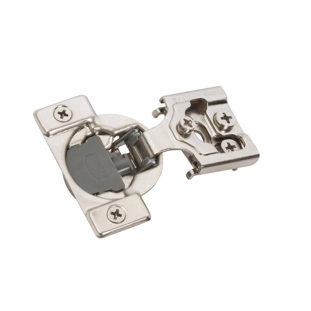 Nickel 1/2 inch Overlay Soft-Close Concealed Cabinet Hinge Pair