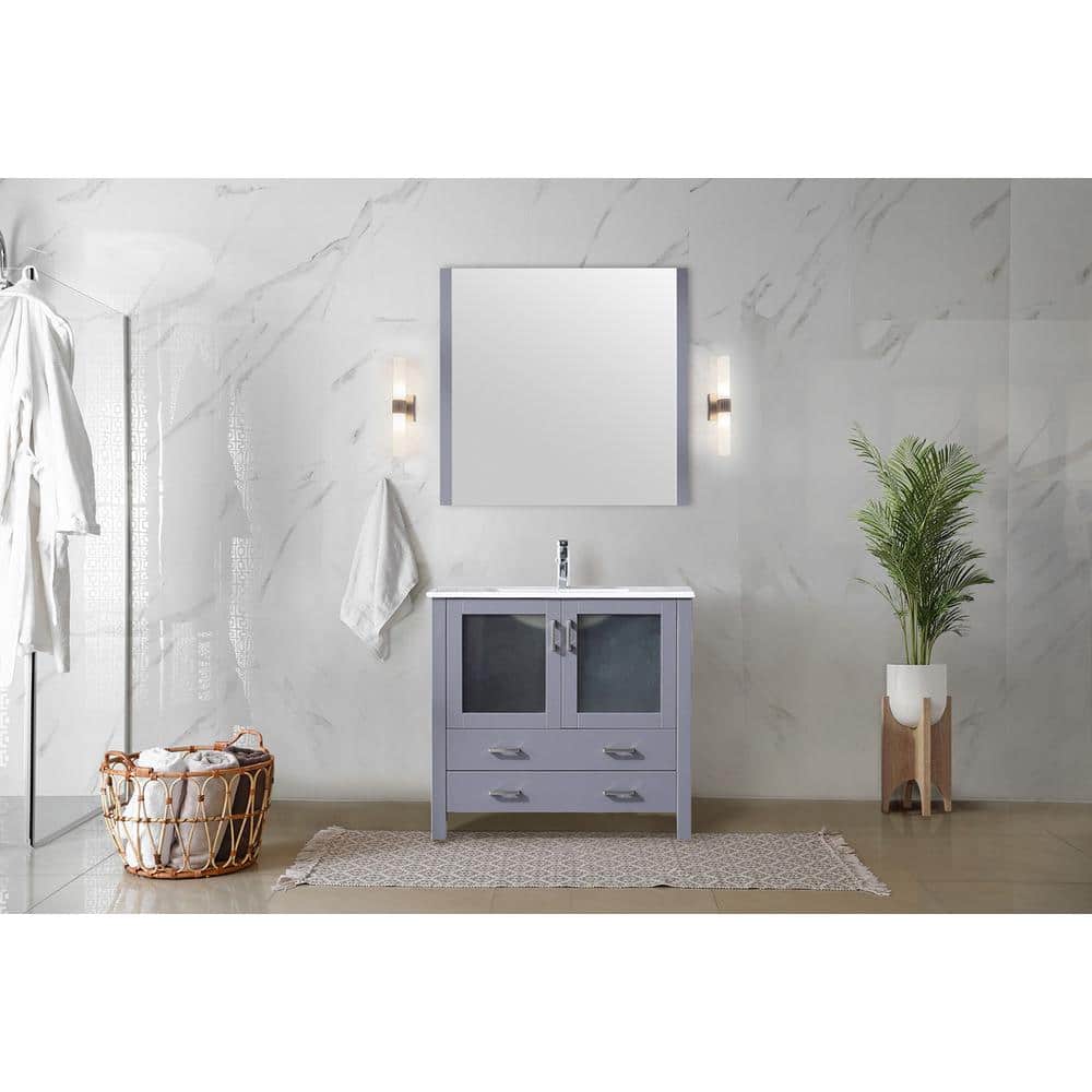 Volez 36 in W x 18.25 in D Dark Grey Single Bath Vanity