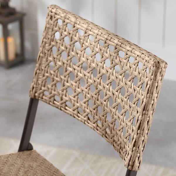 Match 3-Piece Dark Set and Bistro Mix Folding Taupe StyleWell FDS40059-STN - Wicker The Outdoor Depot Home