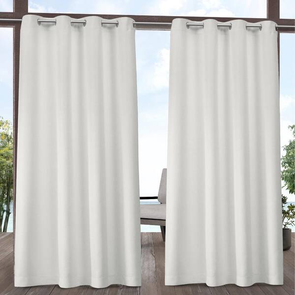 Exclusive Home Curtains Cabana Vanilla Solid Light Filtering Grommet Top Indoor/Outdoor Curtain, 54 in. W x 108 in. L (Set of 2)