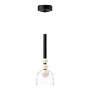 Rise 6-in 1 Light 13-Watt Black/Clear Integrated LED Pendant Light