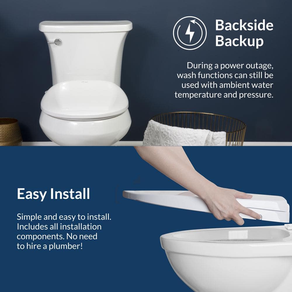 BB-500 White Heated Elongated Smart Bidet Toilet Seat