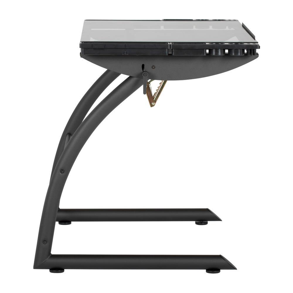 Versatile TriFlex 45" Glass Top Adjustable Drafting Table, Black